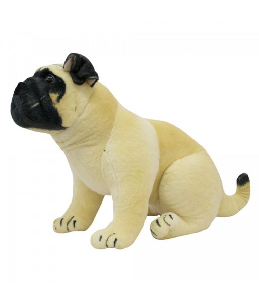 Imagem de Cachorro Pug De Pelúcia Sentado 42Cm Realista Top