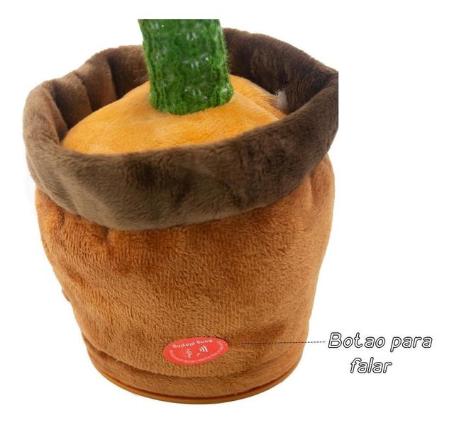 Cacto Dançante E Falante Toca Música Repete A Fala Brinquedo - Jppelucia Imagem de Cacto Dançante E Falante Toca Música Repete A Fala Brinquedo