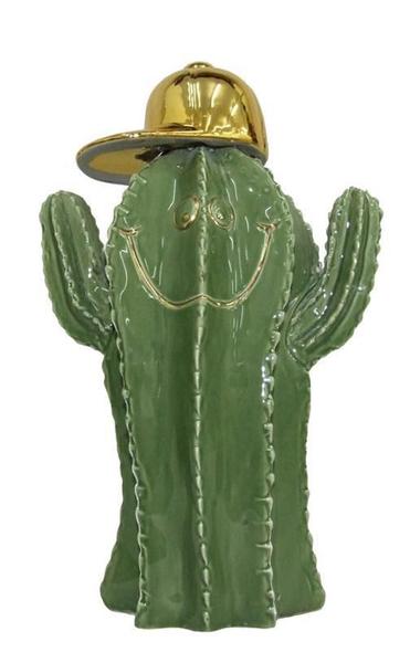 Imagem de Cactus Decorativo De Cerâmica Verde 26X16Cm