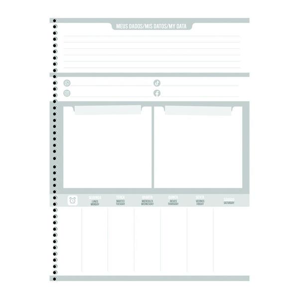 Imagem de Cad uni  1x1 80fls Anim. Silver c/ Ad c/4 10164