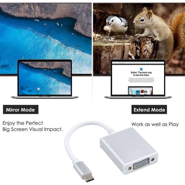 Imagem de Cadaptador USB-C para VGA USB 3.1 Tipo C USB-C para fêmea VGA