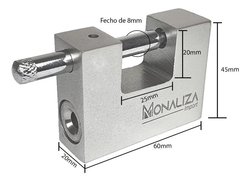 Imagem de Cadeado Alta Segurança Latão 60mm Inviolável C/ 4 Chaves