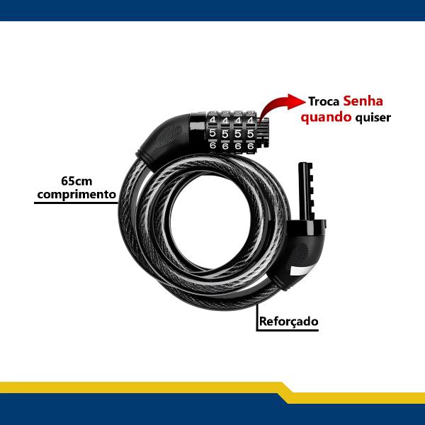 Imagem de Cadeado Bike Segredo Corrente de Bicicleta com Senha TROCA SENHA Reforçado