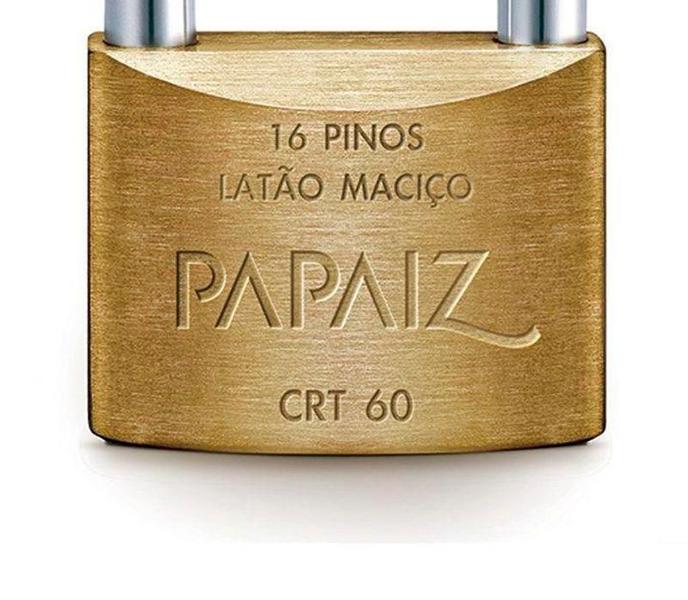 Imagem de Cadeado Chave Tetra Papaiz 60mm Chave Em Latão Crt 60