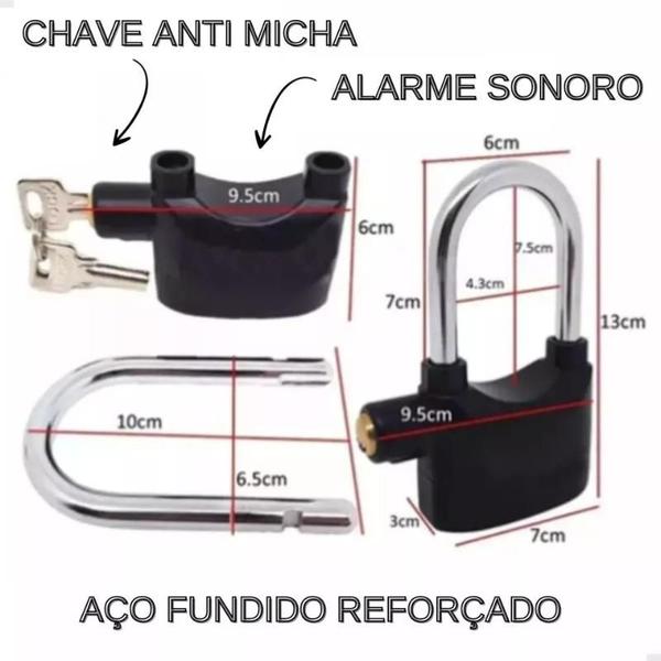 Imagem de Cadeado Com Alarme Sonoro Anti-furto Comércio moto Prova De Água-Pronta Entrega