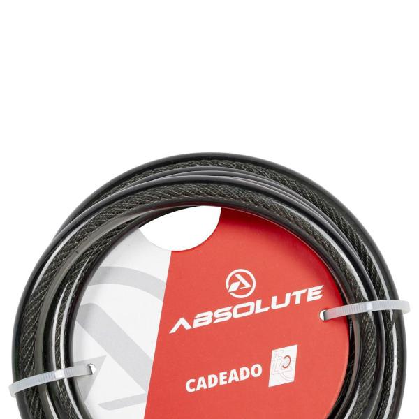 Cadeado de Bicicleta com Senha 4 Dígitos Espiral 1,85mx12mm Absolute - Absolute Imagem de Cadeado de Bicicleta com Senha 4 Dígitos Espiral 1,85mx12mm Absolute