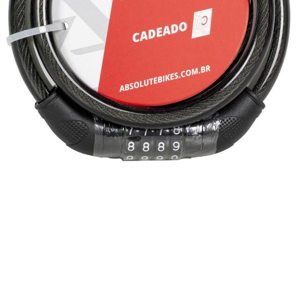 Cadeado de Bicicleta com Senha 4 Dígitos Espiral 1,85mx12mm Absolute - Absolute Imagem de Cadeado de Bicicleta com Senha 4 Dígitos Espiral 1,85mx12mm Absolute