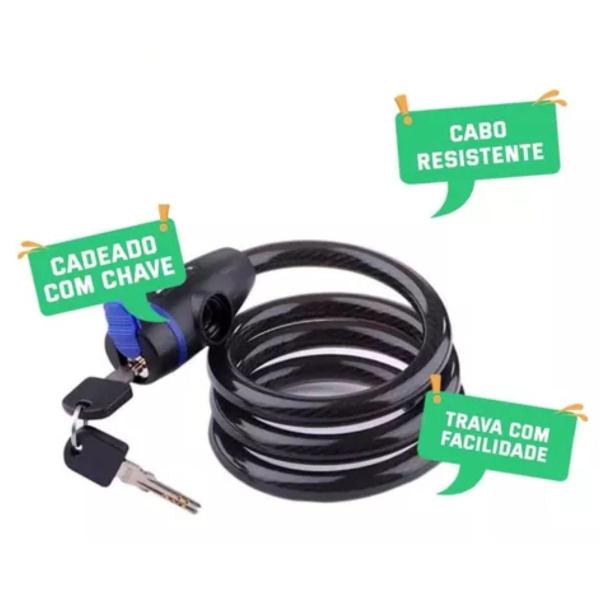 Cadeado de Cabo Flexível para Maleta - ATENA Imagem de Cadeado de Cabo Flexível para Maleta