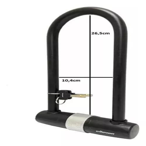 Cadeado Elleven Bicicleta/Moto U-Lock Trava Chave 17X32Cm Imagem de Cadeado Elleven Bicicleta/Moto U-Lock Trava Chave 17X32Cm