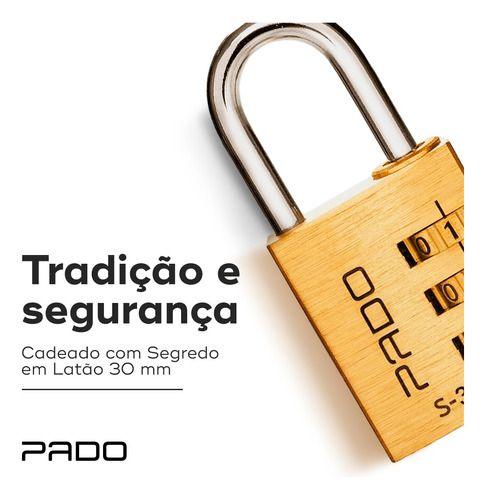 Imagem de Cadeado Pado Latão 20mm Segredo Pequeno Reforçado Resistente