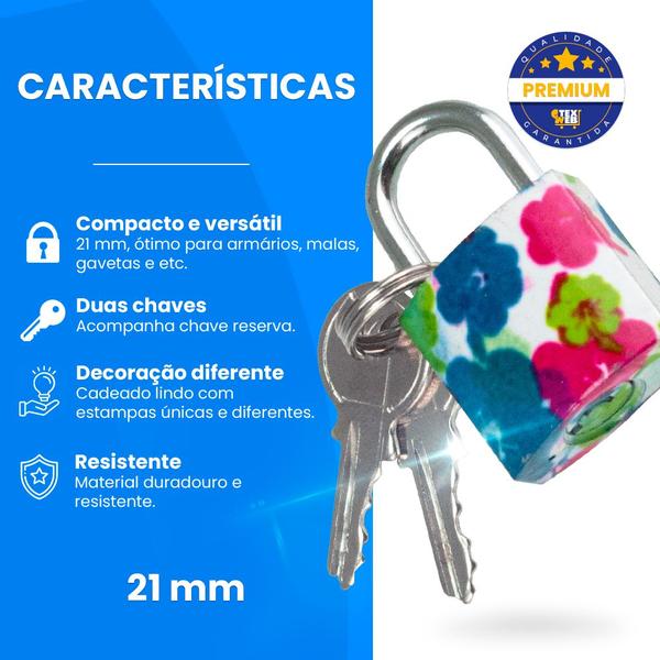 Imagem de Cadeado Para Mala Viagem Bagagem Mochila 21mm Anti Roubo