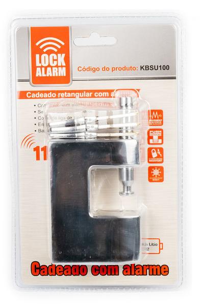 Imagem de Cadeado retangular lock alarm modelo kbsu100