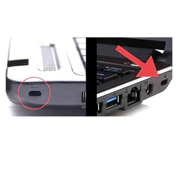 Imagem de Cadeado Tranca de Segurança para Notebook Ultrabook Netbook Cabo de Aço com Chave 1,8 Metros