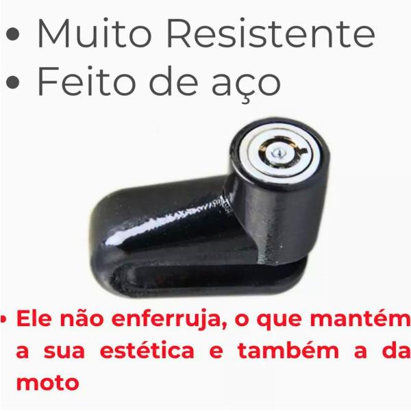 Imagem de Cadeado Trava Disco Antifurto E Universal Para Moto Pino