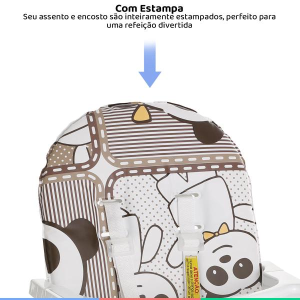 Imagem de Cadeira Alimentação De Bebê Para Refeição Infantil Até 23Kg Nick Panda Galzerano + Babador