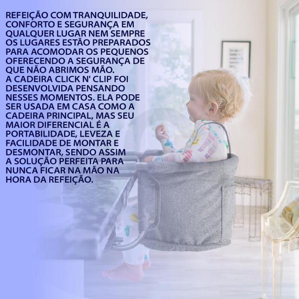 Cadeira alimentacao encaixe click n clip mkb cinza - MULTIKIDS Imagem de Cadeira alimentacao encaixe click n clip mkb cinza