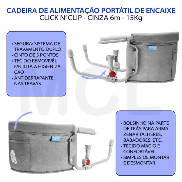 Imagem de Cadeira alimentacao encaixe click n clip mkb cinza