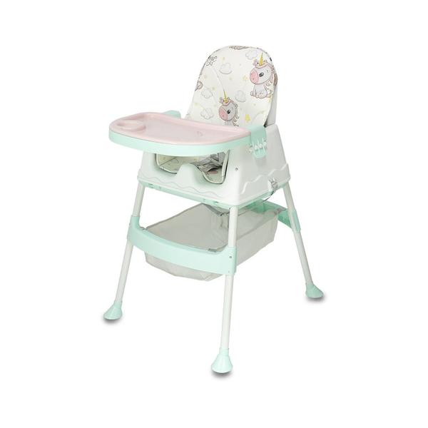 Imagem de Cadeira Alta de Bebê Alimentação Refeição Acolchoada e Portátil Unicórnio até 24Kgs Multmaxx
