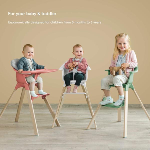 Imagem de Cadeira alta Stokke Clikk White All-in-One com bandeja 6-36M