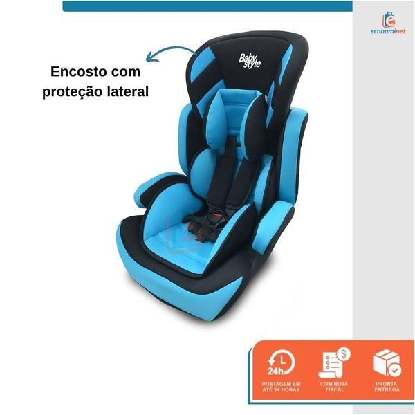 Imagem de Cadeira Automovel Carro Bebe Tx Assento Booster Elevação Infantil 2 Alturas Protetor Apoio de Cabeça 9 A 36kg Star Baby Azul