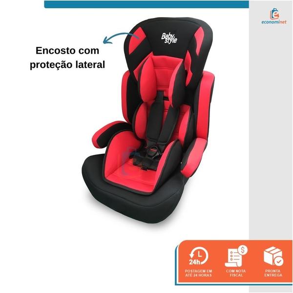 Imagem de Cadeira Automovel Carro Bebe Tx Assento Booster Elevação Infantil 2 Alturas Protetor Apoio de Cabeça 9 A 36kg Star Baby Vermelho