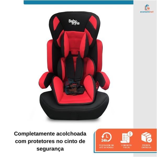 Imagem de Cadeira Automovel Carro Bebe Tx Assento Booster Elevação Infantil 2 Alturas Protetor Apoio de Cabeça 9 A 36kg Star Baby Vermelho