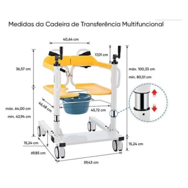 Imagem de Cadeira banho higienica acamado multiuso med 430 med live wel