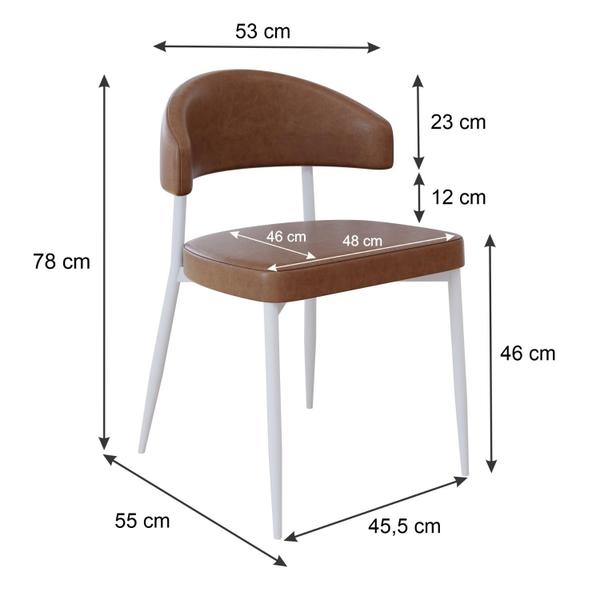 Imagem de Cadeira Bless Fixa C/4 Pés 55 X 52,5 X 77,5 cm Pés Brancos