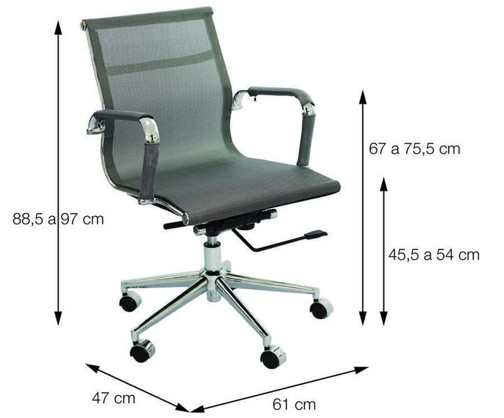 Imagem de Cadeira Boxbit Eames Office Baixa Base Em Rodízio Cinza