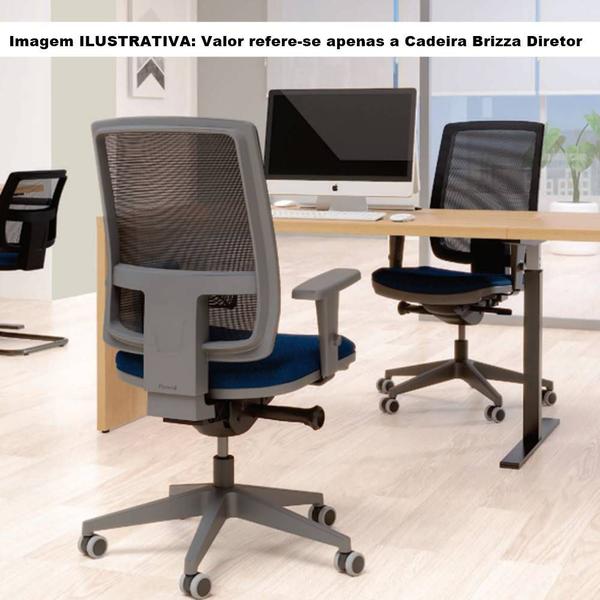 Imagem de Cadeira Brizza Diretor Grafite Tela Azul com Assento Poliester Cinza Base Autocompensador Aluminio - 65811