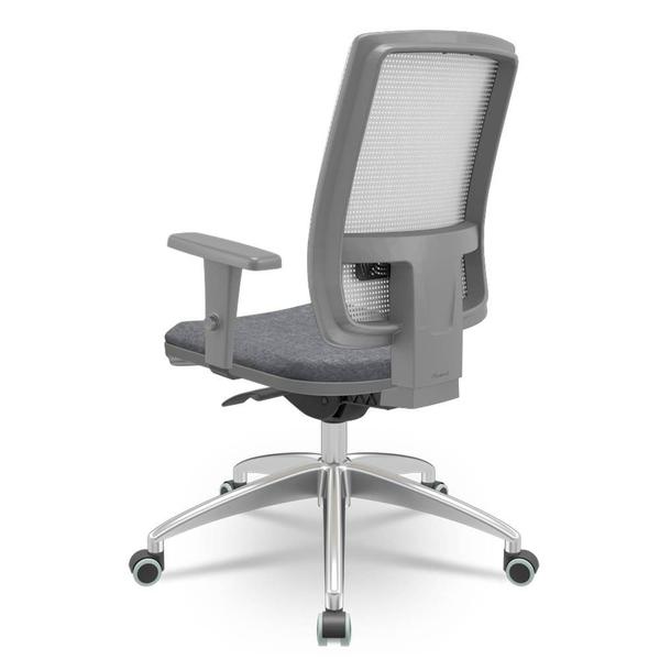 Imagem de Cadeira Brizza Diretor Grafite Tela Branca com Assento Concept Granito Base Autocompensador Aluminio - 65782