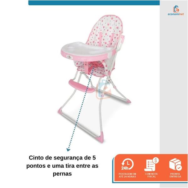 Imagem de Cadeira Cadeirao Alimentacao Bbebe Cadeirinha Infantil Portatil Refeição Comer Criança Reclinável Papa e Soneca Alta Dobravel Flash Baby Style