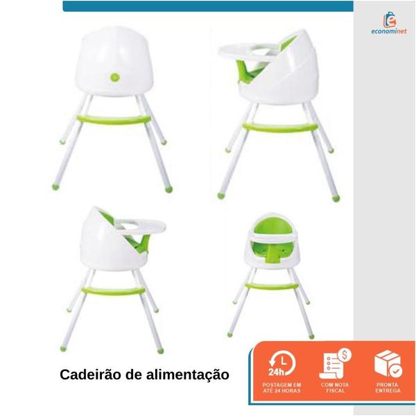 Imagem de Cadeira Cadeirão de Alimentação de Bebê Infantil Comer Refeição Booster Brinquedo Carrinho 4 em 1 Lily Verde
