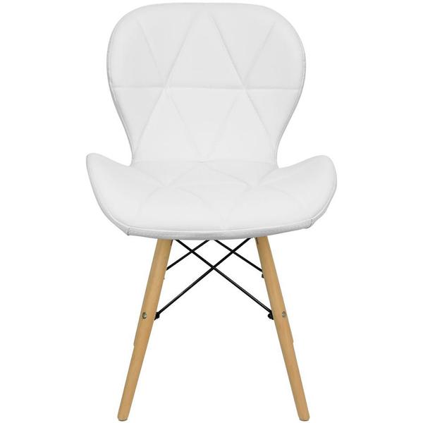 Imagem de Cadeira Charles Eames Eiffel Slim Wood Estofada - Branca