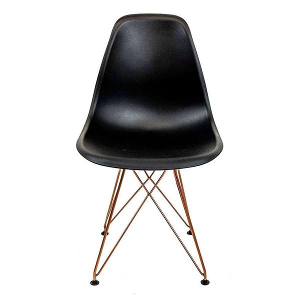 Imagem de Cadeira Charles Eames Ferro Cobre Assento Preto