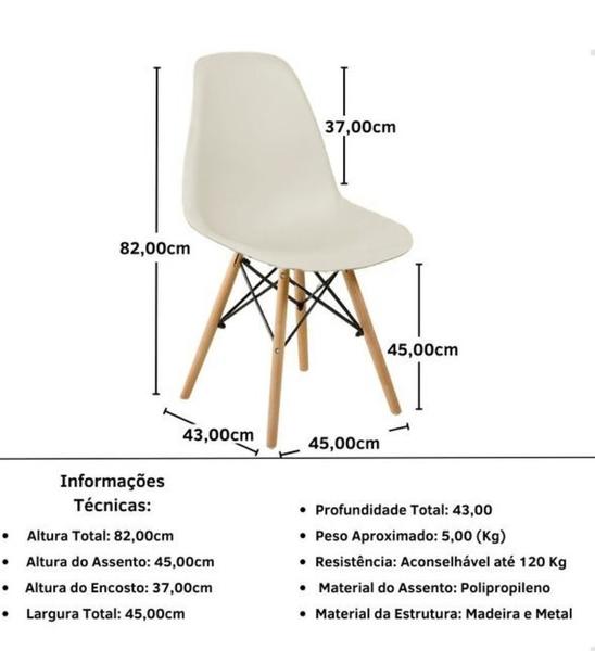 Imagem de Cadeira Charles Eames Wood Design Eiffel Coloridas