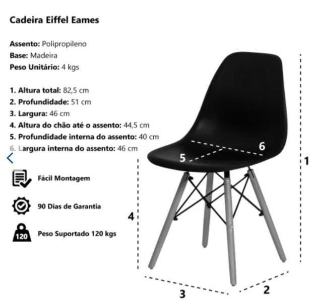 Imagem de Cadeira Charles Eames Wood Dsw Preta - Base Madeira