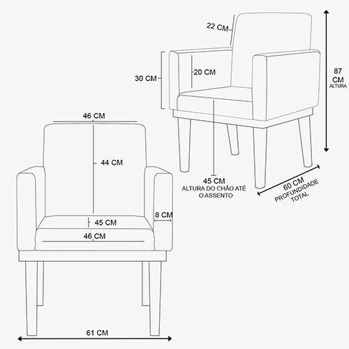 Imagem de Cadeira com Base Reforçada para Apartamento Sala  Quarto