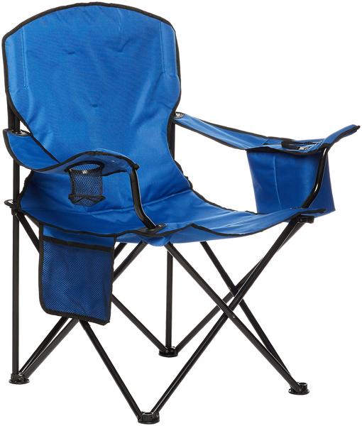 Imagem de Cadeira de acampamento Amazon Basics X-Large acolchoada azul