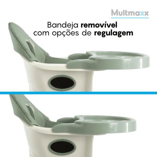 Imagem de Cadeira De Alimentação Alta Bebê Portátil Multmaxx Acolchoada 6-36 Meses 2 Alturas Verde