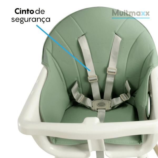 Imagem de Cadeira De Alimentação Alta Bebê Portátil Multmaxx Acolchoada 6-36 Meses 2 Alturas Verde