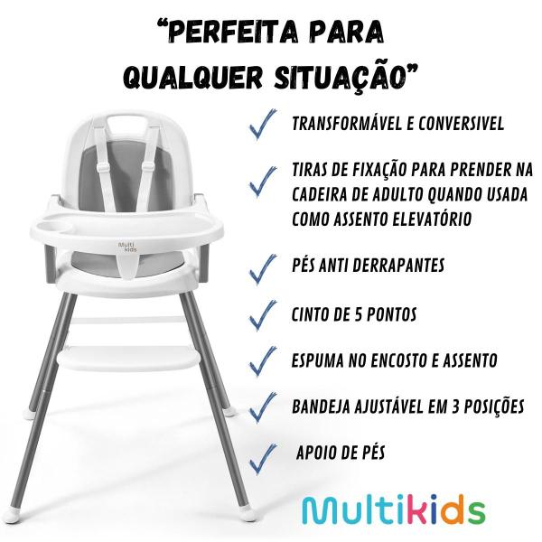 Imagem de Cadeira de Alimentação cadeirão infantil 3 em 1 Multikids