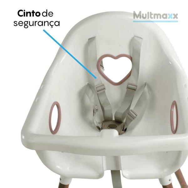 Imagem de Cadeira de Alimentação para Bebê até 15kg com Ajuste de Altura Multmaxx - Rosa