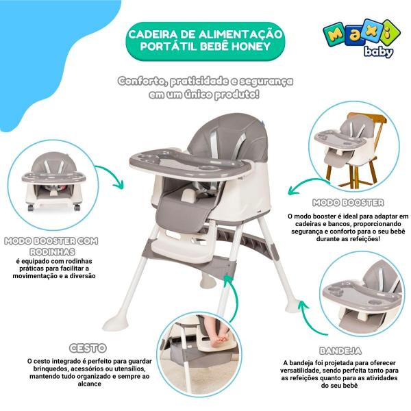 Imagem de Cadeira de Alimentação Portátil Bebê Honey Maxi Baby