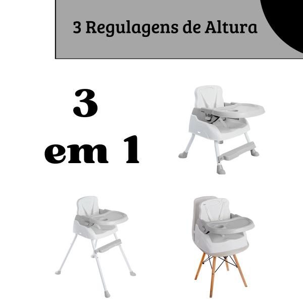 Imagem de Cadeira De Alimentação Refeição Bebê Portátil Infantil 3 em 1 Altura Ajustável