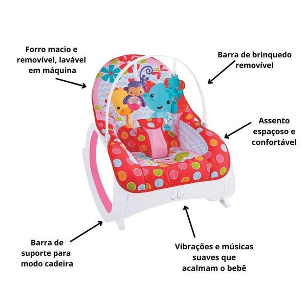 Imagem de Cadeira de Balanço P/ Pebê Color Baby Safari T9171 Até 18kg