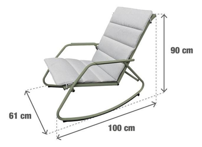 Imagem de Cadeira De Balanço Verde Importada 90X61Cm 160 Kg - Verde