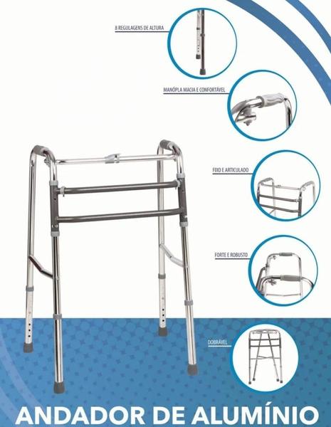 Imagem de Cadeira De Banho D60 150kg  Com Andador D10 Dobrável Reforçado 