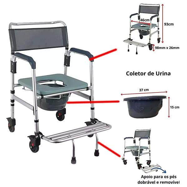 Imagem de Cadeira de Banho Desmontável de Alumínio Hidrolight SC101 - 135kg