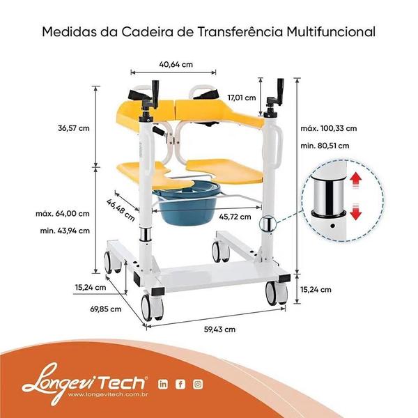 Cadeira de banho para pacientes com mobilidade reduzida longevitech Imagem de Cadeira de banho para pacientes com mobilidade reduzida longevitech